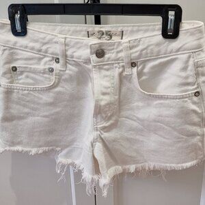 Free People We The Free white denim cutoff shorts